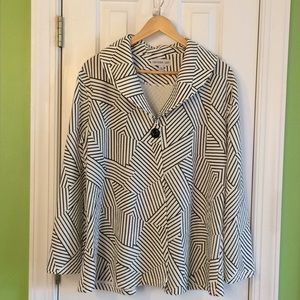 Southern Lady black/white stripe jacket NWT XL